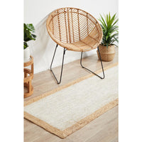 Burleigh 1224 White Natural Border Jute Runner Rug - Rugs Of Beauty - 3
