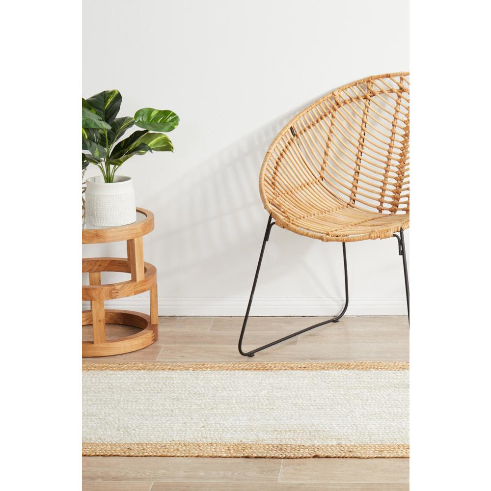 Burleigh 1224 White Natural Border Jute Runner Rug - Rugs Of Beauty - 4