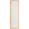 Burleigh 1224 White Natural Border Jute Runner Rug - Rugs Of Beauty - 1