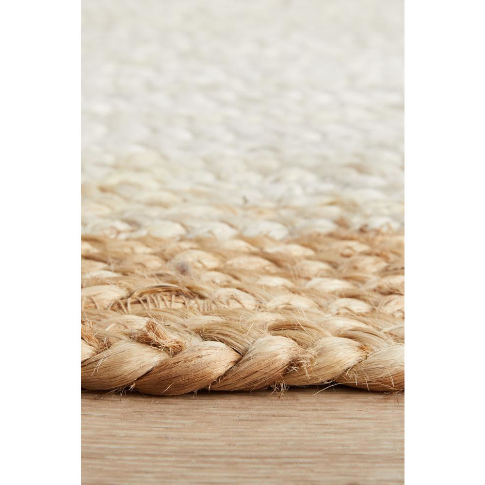 Burleigh 1224 White Natural Border Jute Runner Rug - Rugs Of Beauty - 7