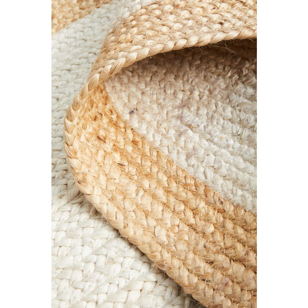 Burleigh 1224 White Natural Border Jute Runner Rug - Rugs Of Beauty - 9