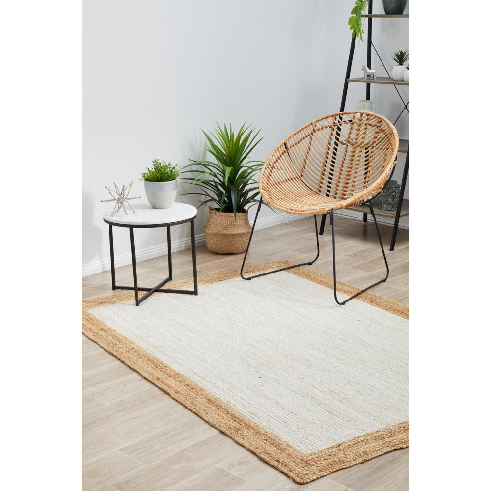 Burleigh 1224 White Natural Border Jute Rug - Rugs Of Beauty - 3