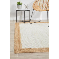 Burleigh 1224 White Natural Border Jute Rug - Rugs Of Beauty - 2