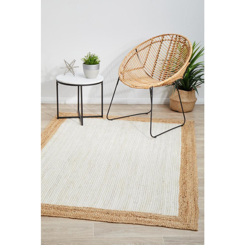 Burleigh 1224 White Natural Border Jute Rug - Rugs Of Beauty - 4