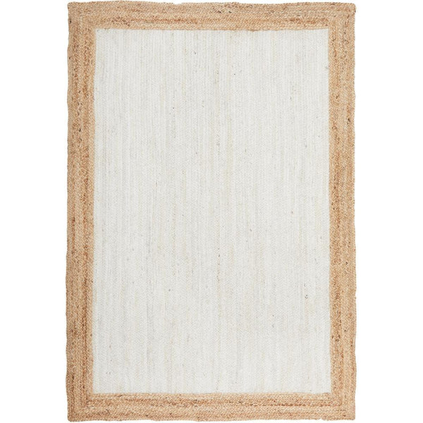 Burleigh 1224 White Natural Border Jute Rug - Rugs Of Beauty - 1