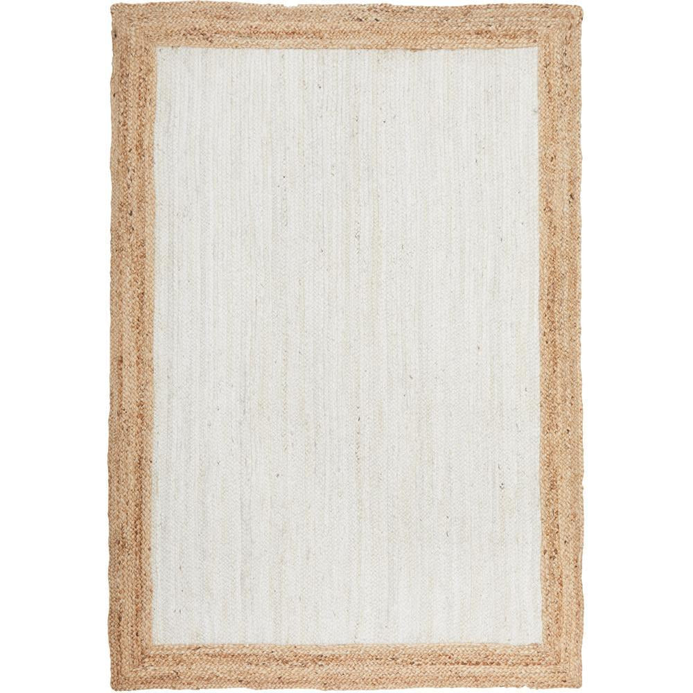 Burleigh 1224 White Natural Border Jute Rug - Rugs Of Beauty - 1