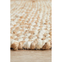 Burleigh 1221 Diamond Patterned White Natural Jute Runner Rug - Rugs Of Beauty - 7