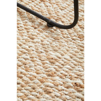 Burleigh 1221 Diamond Patterned White Natural Jute Runner Rug - Rugs Of Beauty - 8