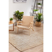 Burleigh 1221 Diamond Patterned White Natural Jute Rug - Rugs Of Beauty - 3