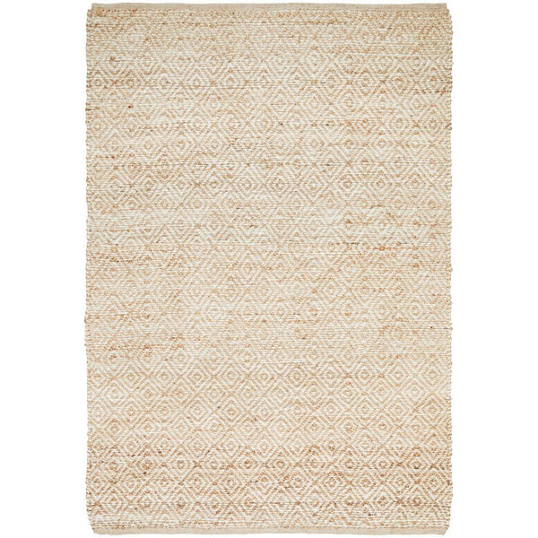 Burleigh 1221 Diamond Patterned White Natural Jute Rug - Rugs Of Beauty - 1