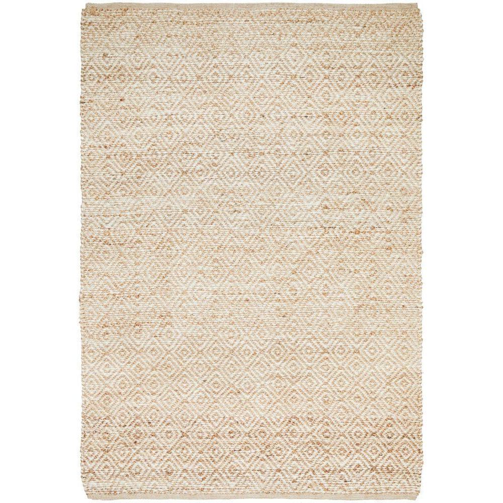 Burleigh 1221 Diamond Patterned White Natural Jute Rug - Rugs Of Beauty - 1