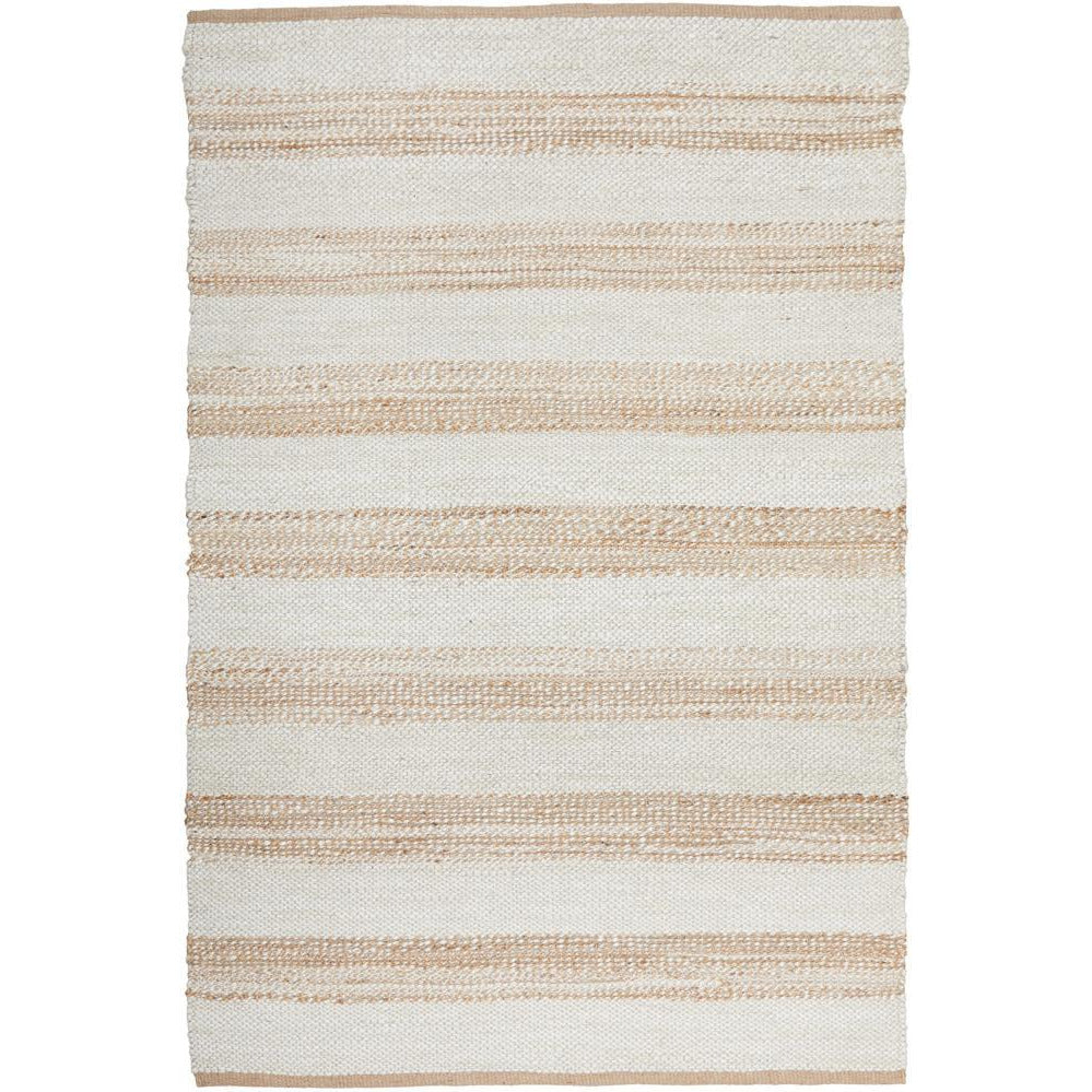 Burleigh 1225 White Natural Striped Jute Rug - Rugs Of Beauty - 1
