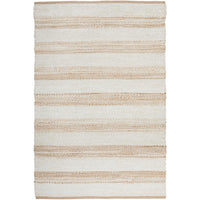 Burleigh 1225 White Natural Striped Jute Rug - Rugs Of Beauty - 1