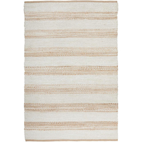 Burleigh 1225 White Natural Striped Jute Rug - Rugs Of Beauty - 1