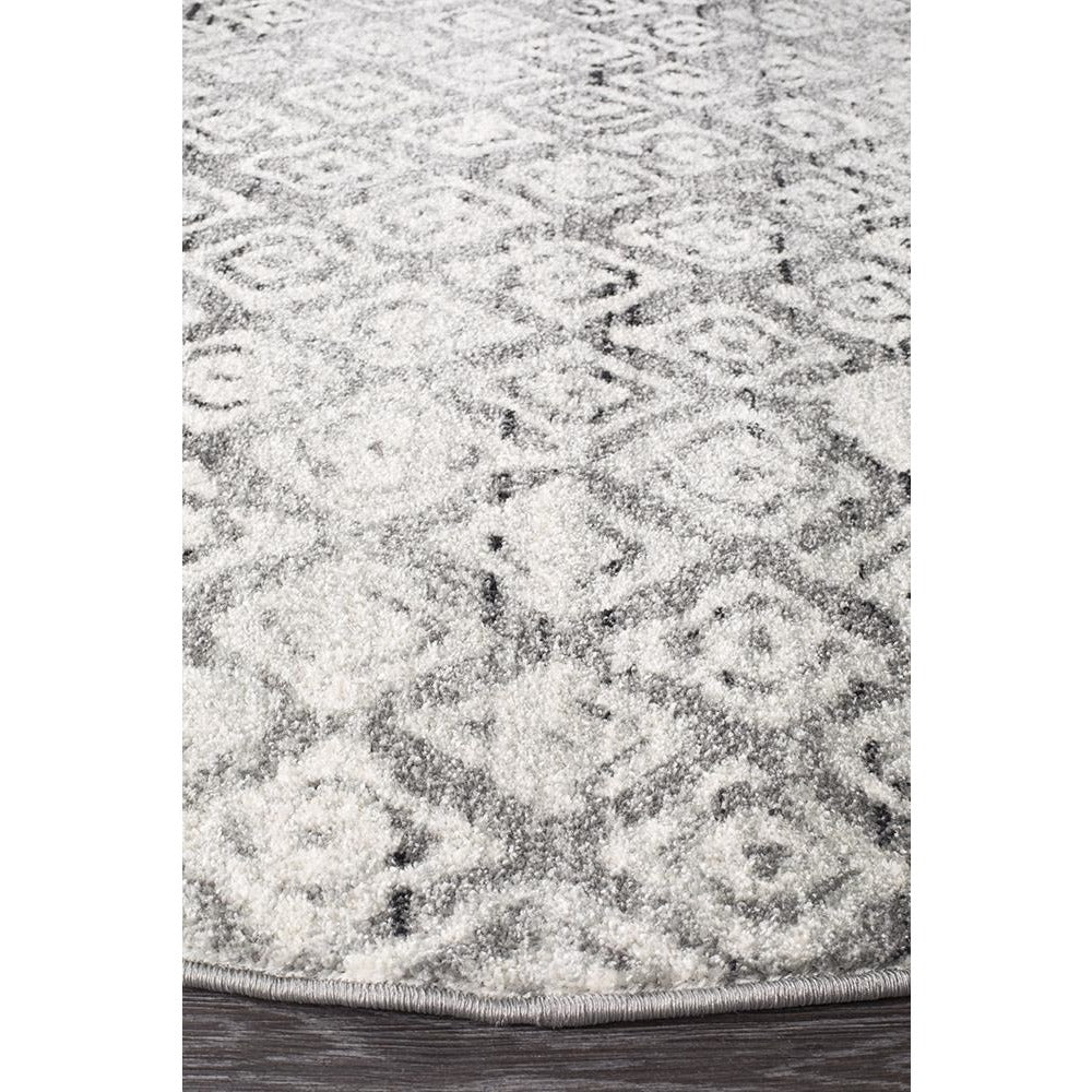 Kemi 1151 Dark Grey Modern Tribal Boho Round Rug - Rugs Of Beauty - 2