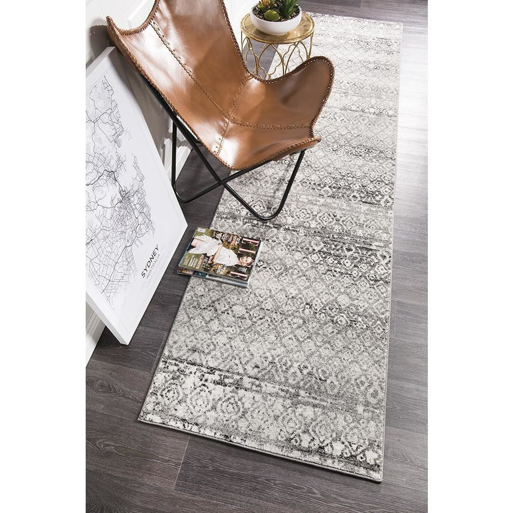 Kemi 1151 Dark Grey Modern Tribal Boho Runner Rug - Rugs Of Beauty - 6