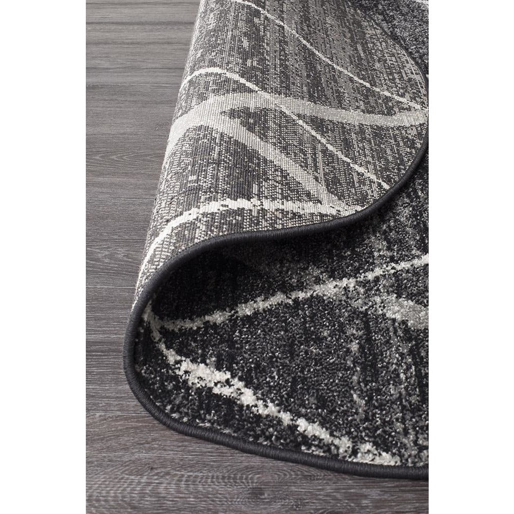 Kemi 1152 Charcoal Grey Modern Tribal Boho Round Rug - Rugs Of Beauty - 4