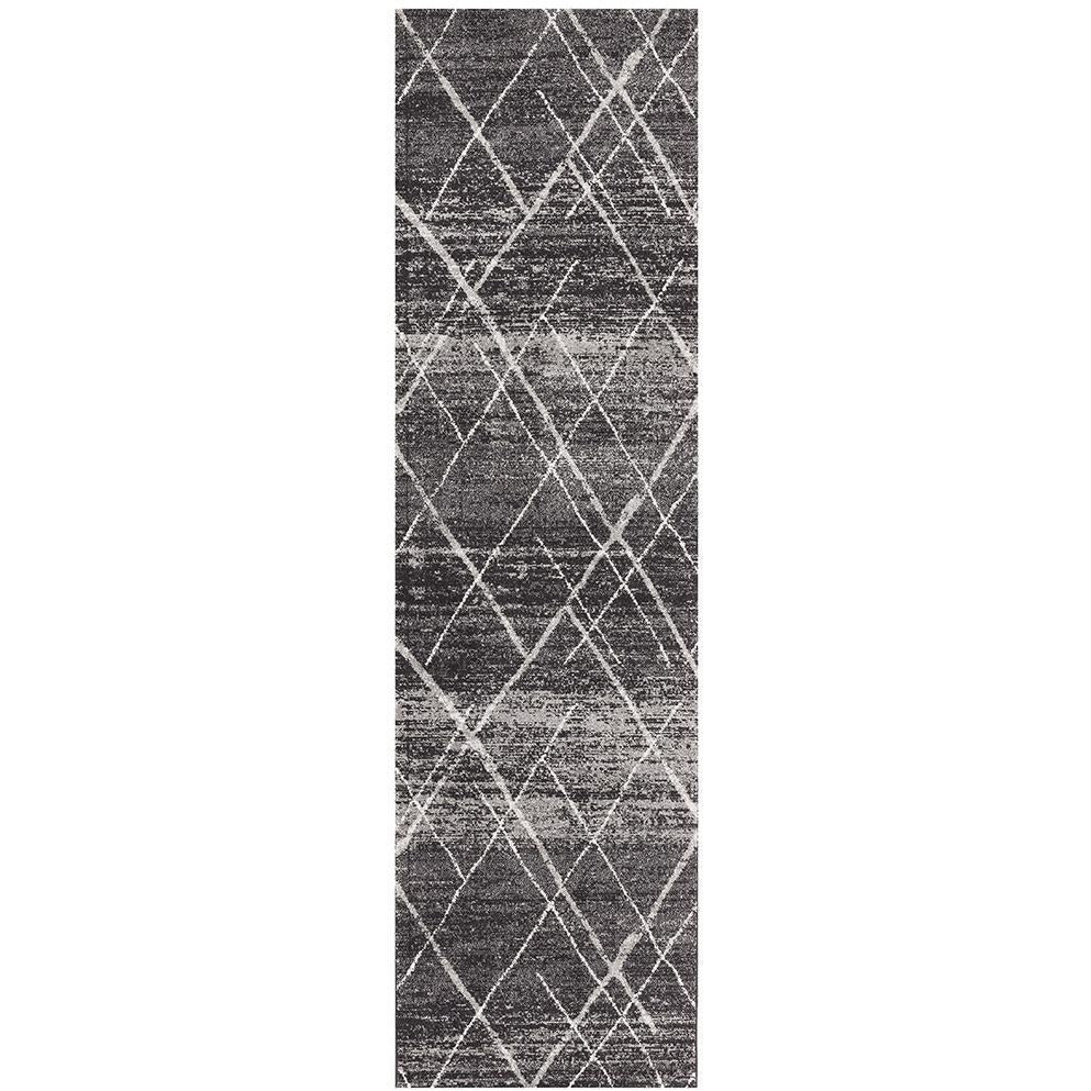 Kemi 1152 Charcoal Grey Modern Tribal Boho Runner Rug - Rugs Of Beauty - 1