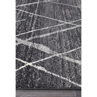 Kemi 1152 Charcoal Grey Modern Tribal Boho Runner Rug - Rugs Of Beauty - 3