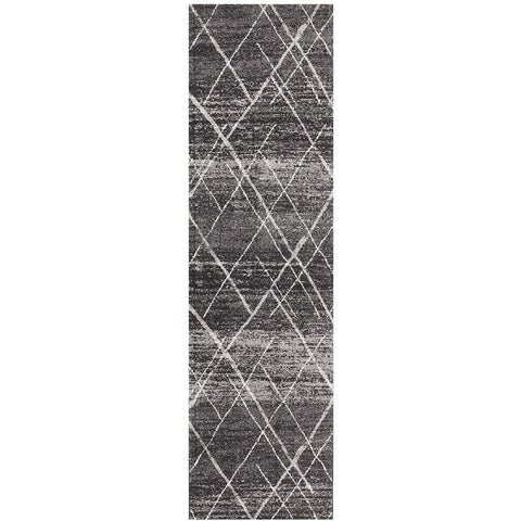Kemi 1152 Charcoal Grey Modern Tribal Boho Runner Rug - Rugs Of Beauty - 1
