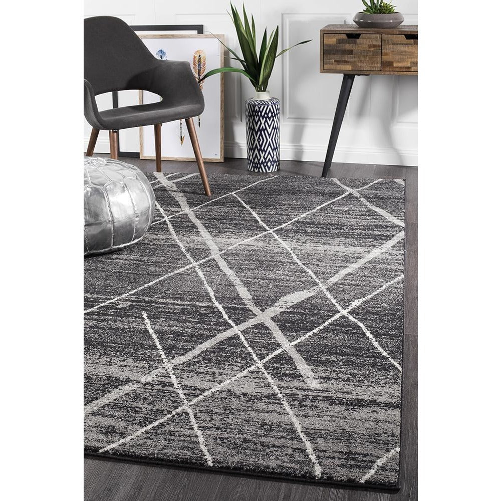 Kemi 1152 Charcoal Grey Modern Tribal Boho Rug - Rugs Of Beauty - 6