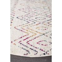 Kemi 1153 Multi Coloured Modern Tribal Boho Round Rug - Rugs Of Beauty - 2