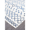 Kemi 1153 White and Blue Modern Tribal Boho Runner Rug - Rugs Of Beauty - 2