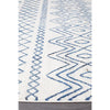 Kemi 1153 White and Blue Modern Tribal Boho Runner Rug - Rugs Of Beauty - 3