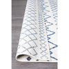 Kemi 1153 White and Blue Modern Tribal Boho Runner Rug - Rugs Of Beauty - 5