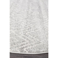 Kemi 1154 Silver Grey Modern Tribal Boho Round Rug - Rugs Of Beauty - 2