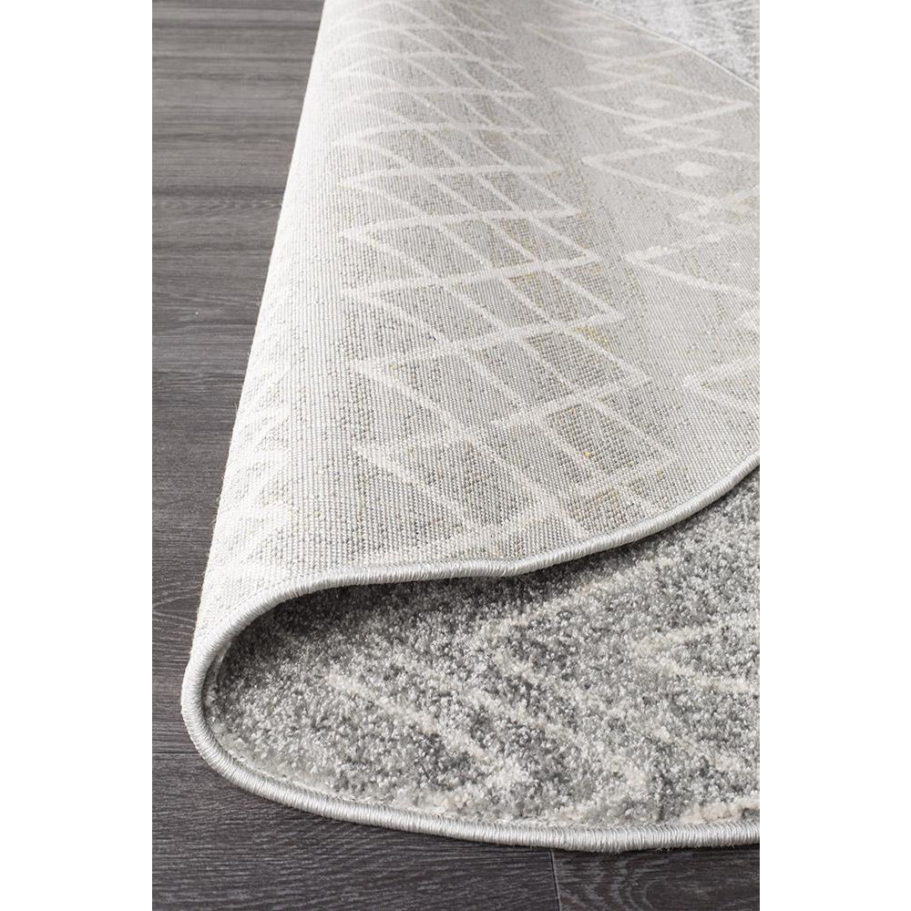 Kemi 1154 Silver Grey Modern Tribal Boho Round Rug - Rugs Of Beauty - 4