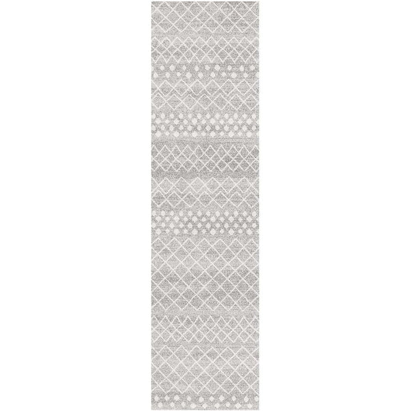 Kemi 1154 Silver Grey Modern Tribal Boho Runner Rug - Rugs Of Beauty - 1