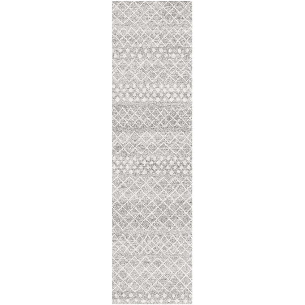 Kemi 1154 Silver Grey Modern Tribal Boho Runner Rug - Rugs Of Beauty - 1