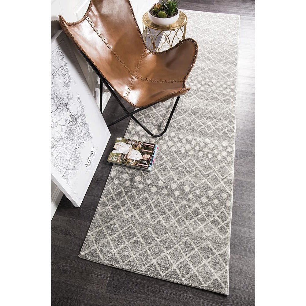 Kemi 1154 Silver Grey Modern Tribal Boho Runner Rug - Rugs Of Beauty - 6