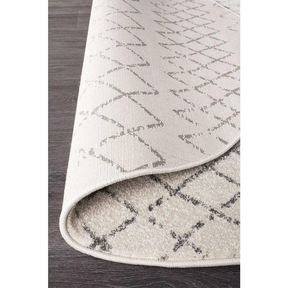 Kemi 1154 White Modern Tribal Boho Round Rug - Rugs Of Beauty - 4