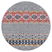 Kemi 1155 Multi Coloured Modern Tribal Boho Round Rug - Rugs Of Beauty - 1