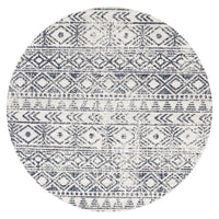 Kemi 1156 Blue Modern Tribal Boho Round Rug - Rugs Of Beauty - 1