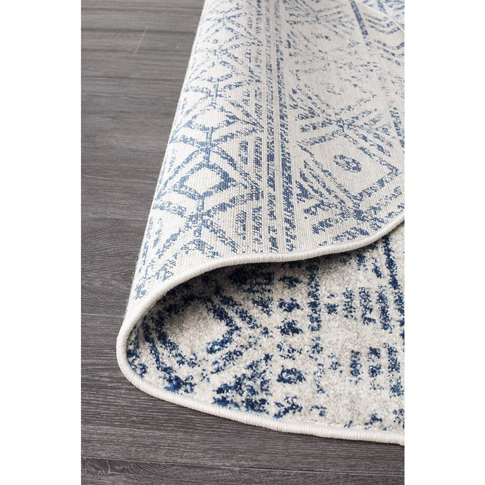 Kemi 1156 Blue Modern Tribal Boho Round Rug - Rugs Of Beauty - 4