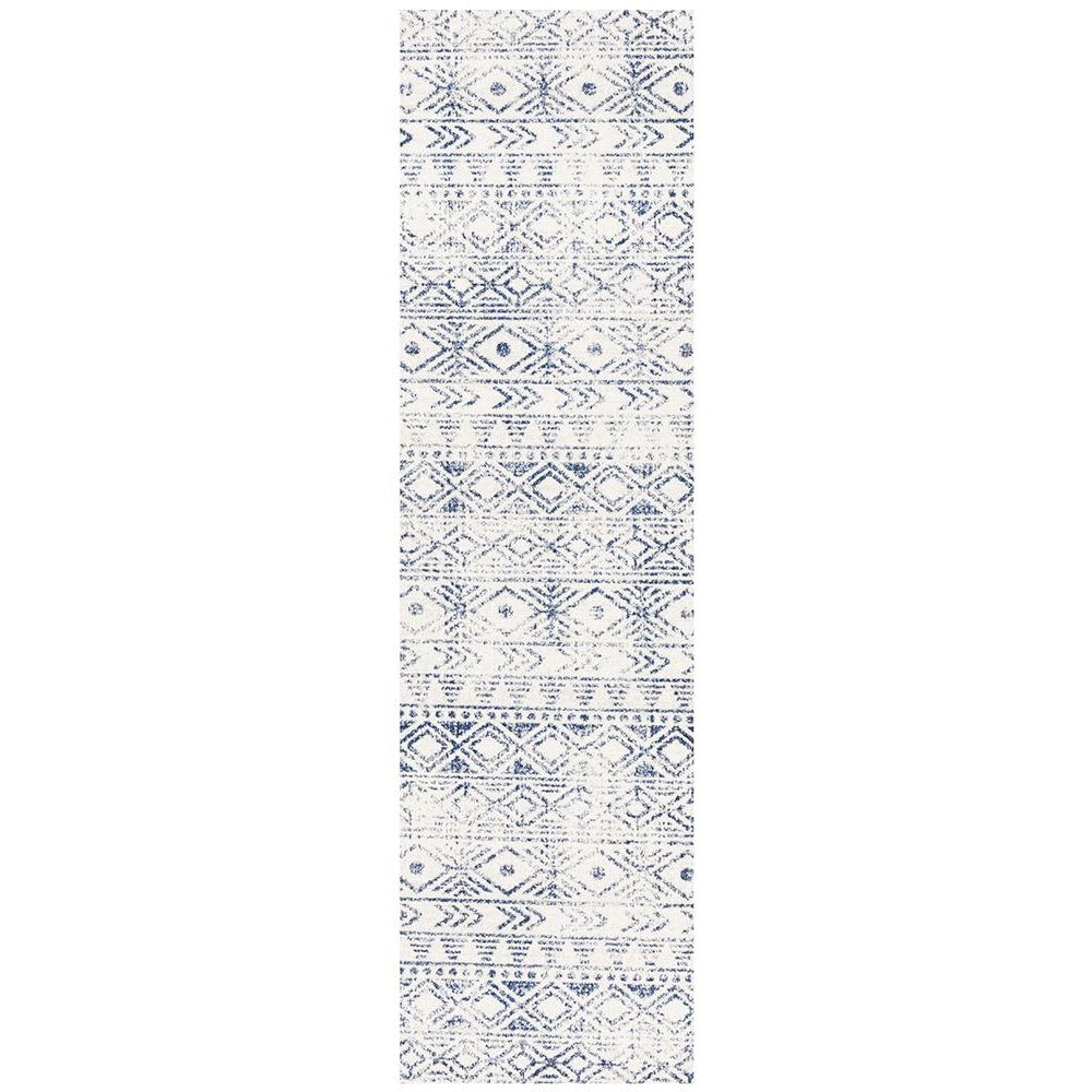 Kemi 1156 Blue Modern Tribal Boho Runner Rug - Rugs Of Beauty - 1