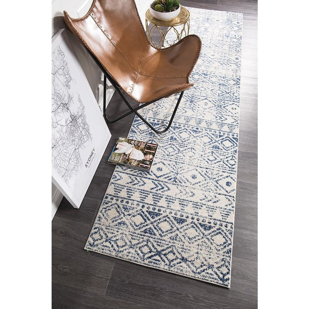 Kemi 1156 Blue Modern Tribal Boho Runner Rug - Rugs Of Beauty - 6