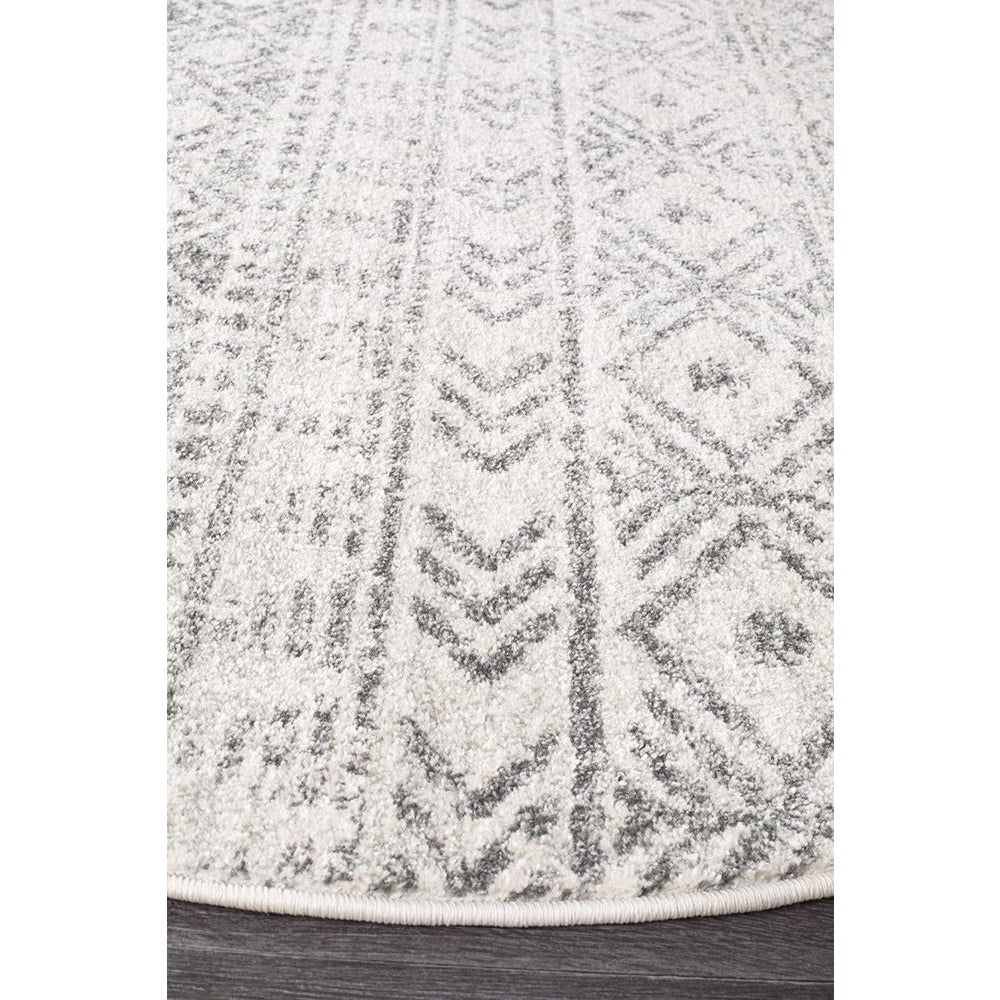 Kemi 1156 Grey Modern Tribal Boho Round Rug - Rugs Of Beauty - 2