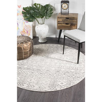 Kemi 1156 Grey Modern Tribal Boho Round Rug - Rugs Of Beauty - 5