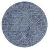 Kemi 1157 Navy Blue Modern Tribal Boho Round Rug - Rugs Of Beauty - 1