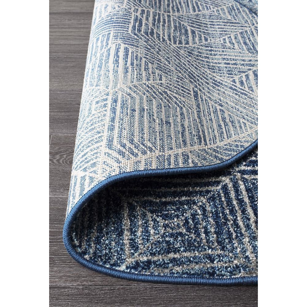 Kemi 1157 Navy Blue Modern Tribal Boho Round Rug - Rugs Of Beauty - 4