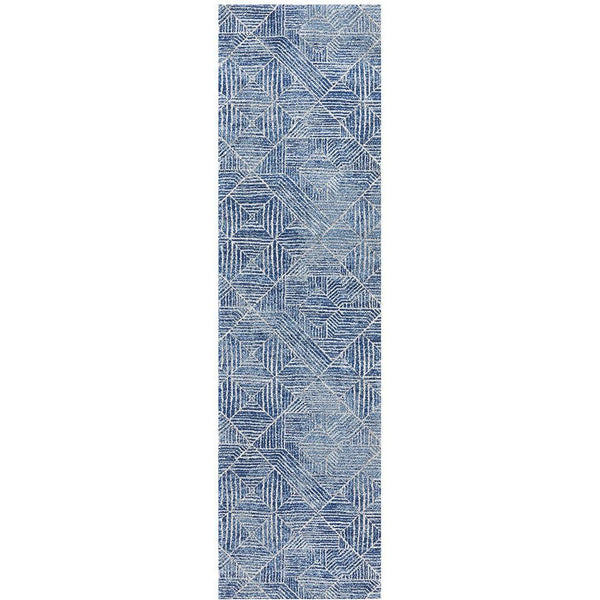 Kemi 1157 Navy Blue Modern Tribal Boho Runner Rug - Rugs Of Beauty - 1