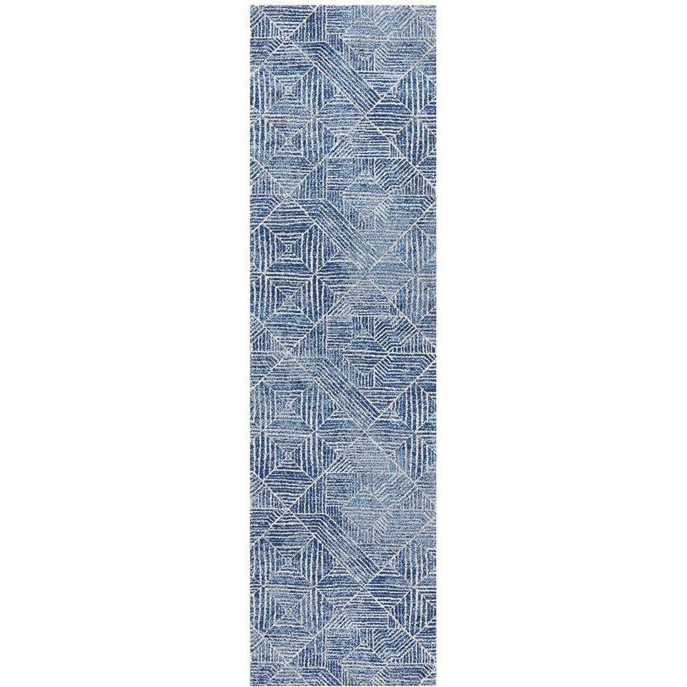 Kemi 1157 Navy Blue Modern Tribal Boho Runner Rug - Rugs Of Beauty - 1