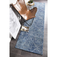 Kemi 1157 Navy Blue Modern Tribal Boho Runner Rug - Rugs Of Beauty - 6