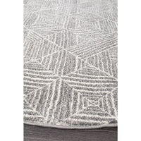 Kemi 1157 Silver Grey Modern Tribal Boho Round Rug - Rugs Of Beauty - 2
