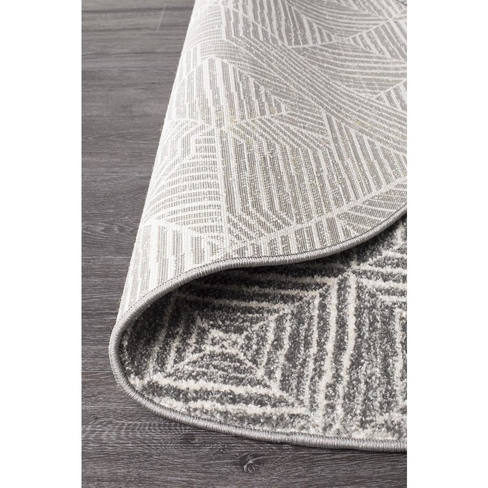 Kemi 1157 Silver Grey Modern Tribal Boho Round Rug - Rugs Of Beauty - 4