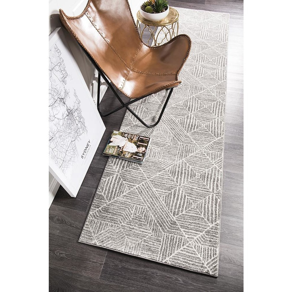 Kemi 1157 Silver Grey Modern Tribal Boho Runner Rug - Rugs Of Beauty - 6